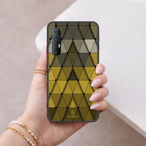 Oppo Reno 3 Pro Cover - ONation Pyramid Series - HQ Ultra Shine Premium Infinity Glass Soft Silicon Borders Case
