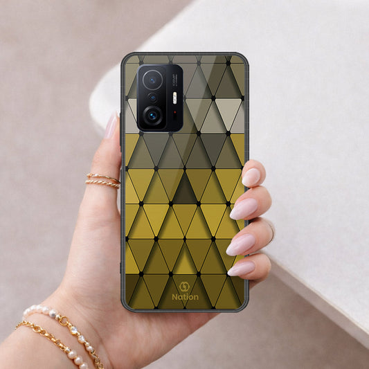 Xiaomi 11T Pro Cover - ONation Pyramid Series - HQ Ultra Shine Premium Infinity Glass Soft Silicon Borders Case
