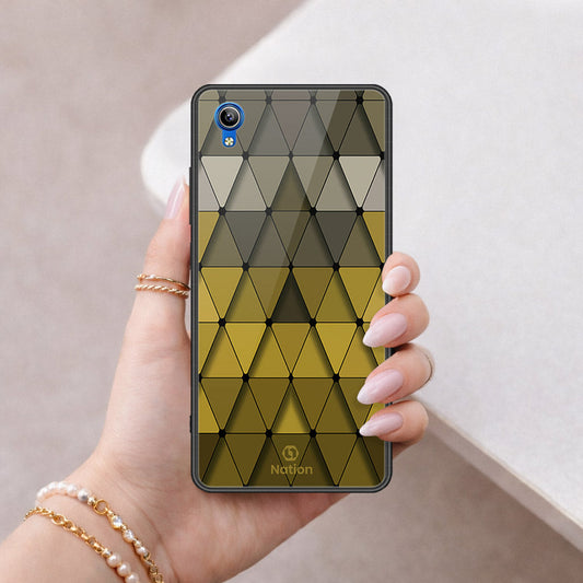 Vivo Y91C Cover - ONation Pyramid Series - HQ Ultra Shine Premium Infinity Glass Soft Silicon Borders Case