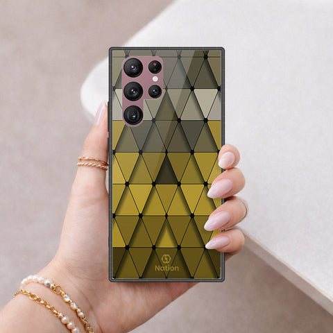 Samsung Galaxy S22 Ultra 5G Cover - ONation Pyramid Series - HQ Ultra Shine Premium Infinity Glass Soft Silicon Borders Case