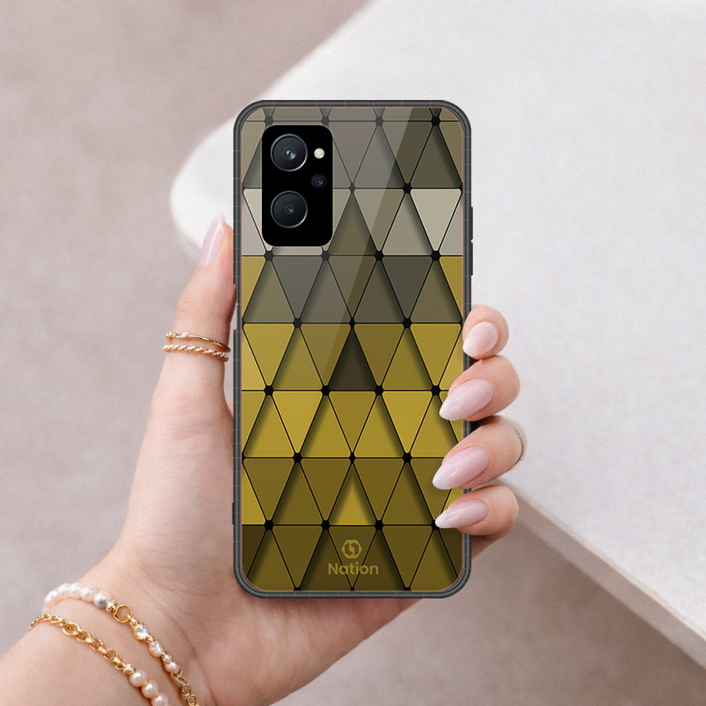 Realme 9i Cover - ONation Pyramid Series - HQ Ultra Shine Premium Infinity Glass Soft Silicon Borders Case