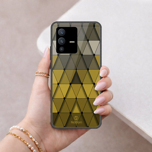 Vivo V23 5G Cover - ONation Pyramid Series - HQ Ultra Shine Premium Infinity Glass Soft Silicon Borders Case