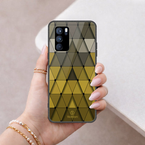 Oppo Reno 6 Pro 5G Cover - ONation Pyramid Series - HQ Ultra Shine Premium Infinity Glass Soft Silicon Borders Case