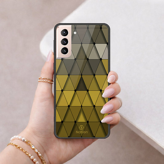 Samsung Galaxy S21 FE 5G Cover - ONation Pyramid Series - HQ Ultra Shine Premium Infinity Glass Soft Silicon Borders Case