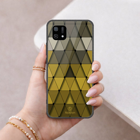 Oppo A16K Cover - ONation Pyramid Series - HQ Ultra Shine Premium Infinity Glass Soft Silicon Borders Case