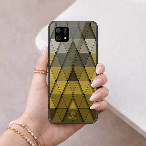 Oppo A16e Cover - ONation Pyramid Series - HQ Ultra Shine Premium Infinity Glass Soft Silicon Borders Case