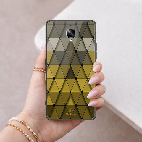 OnePlus 3 Cover - ONation Pyramid Series - HQ Ultra Shine Premium Infinity Glass Soft Silicon Borders Case