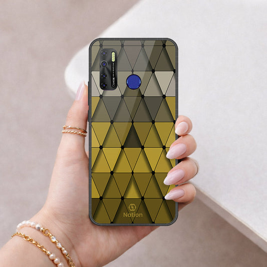 Infinix Hot 9 Pro Cover - ONation Pyramid Series - HQ Ultra Shine Premium Infinity Glass Soft Silicon Borders Case