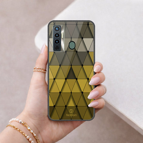 Tecno Camon 17 Cover - ONation Pyramid Series - HQ Ultra Shine Premium Infinity Glass Soft Silicon Borders Case