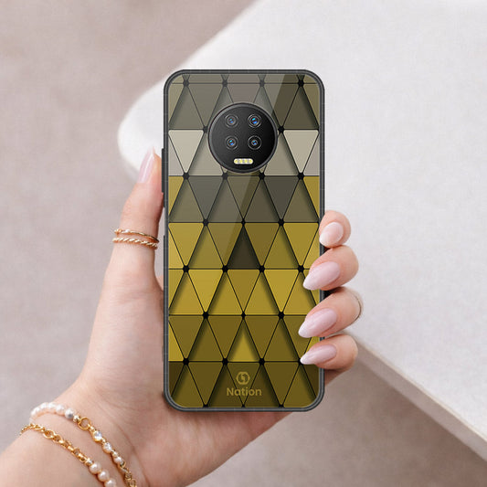 Infinix Note 7 Cover - ONation Pyramid Series - HQ Ultra Shine Premium Infinity Glass Soft Silicon Borders Case