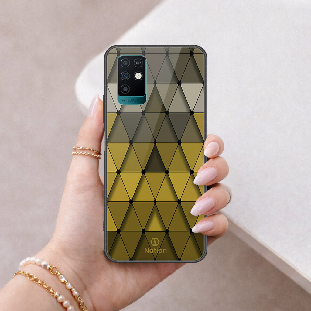 Infinix Note 10 Cover - ONation Pyramid Series - HQ Ultra Shine Premium Infinity Glass Soft Silicon Borders Case