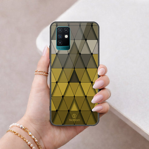 Infinix Note 10 Cover - ONation Pyramid Series - HQ Ultra Shine Premium Infinity Glass Soft Silicon Borders Case