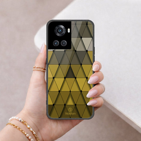 OnePlus 10R Cover - ONation Pyramid Series - HQ Ultra Shine Premium Infinity Glass Soft Silicon Borders Case