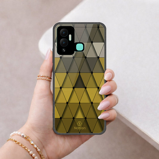 Infinix Hot 12i Cover - ONation Pyramid Series - HQ Ultra Shine Premium Infinity Glass Soft Silicon Borders Case