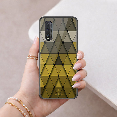 Oppo Find X2 Cover - ONation Pyramid Series - HQ Ultra Shine Premium Infinity Glass Soft Silicon Borders Case