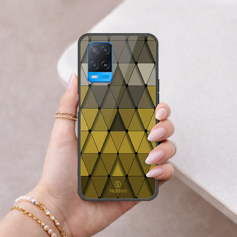 Oppo A54 4G Cover - ONation Pyramid Series - HQ Ultra Shine Premium Infinity Glass Soft Silicon Borders Case