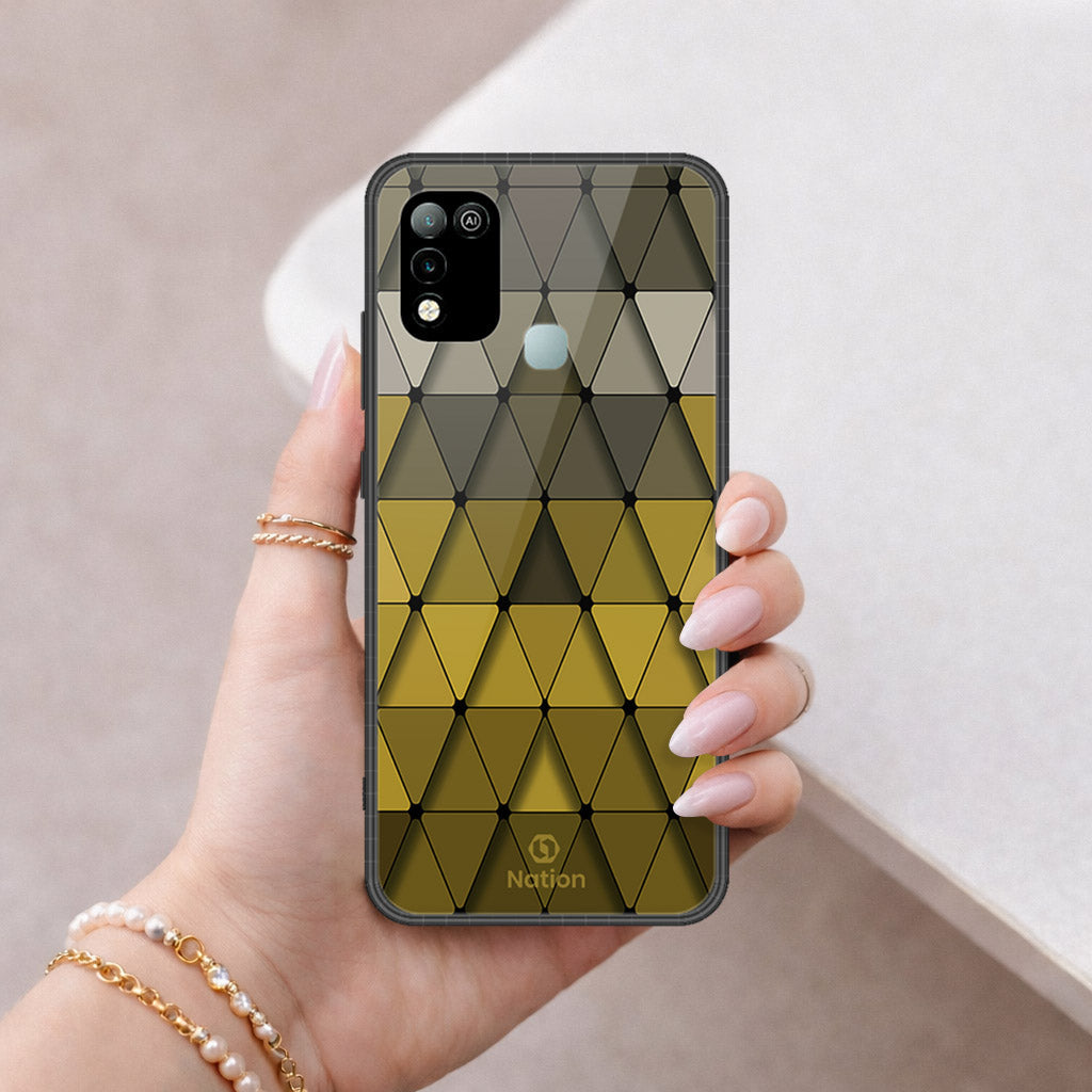 Infinix Hot 10 Play Cover - ONation Pyramid Series - HQ Ultra Shine Premium Infinity Glass Soft Silicon Borders Case
