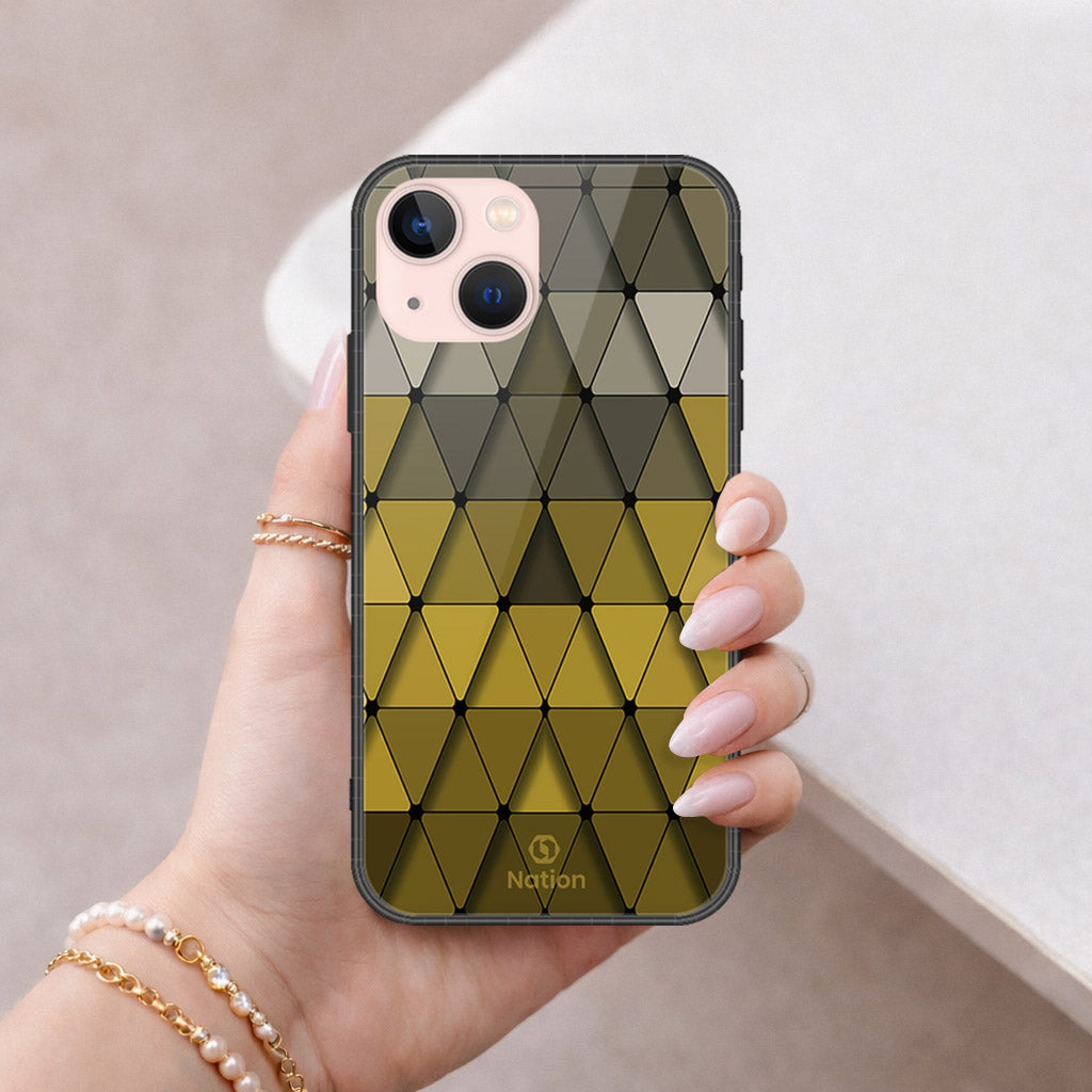 iPhone 14 - ONation Pyramid Series - HQ Ultra Shine Premium Infinity Glass Soft Silicon Borders Case