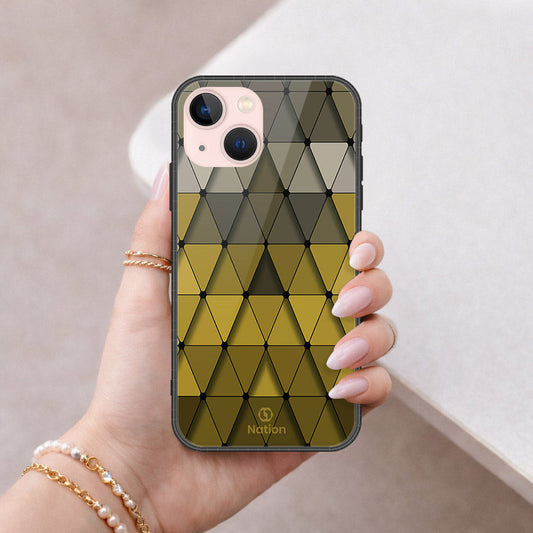 iPhone 14 - ONation Pyramid Series - HQ Ultra Shine Premium Infinity Glass Soft Silicon Borders Case