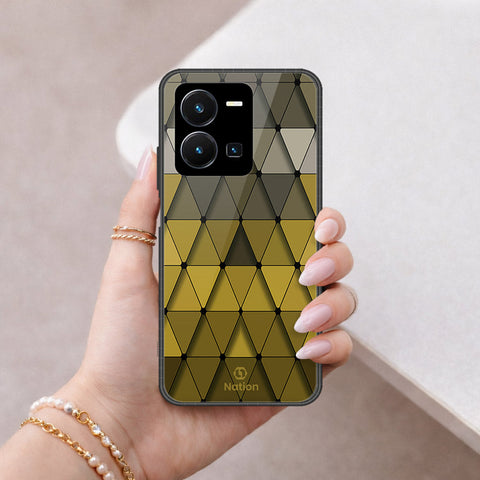 Vivo Y35 4G Cover - ONation Pyramid Series - HQ Ultra Shine Premium Infinity Glass Soft Silicon Borders Case