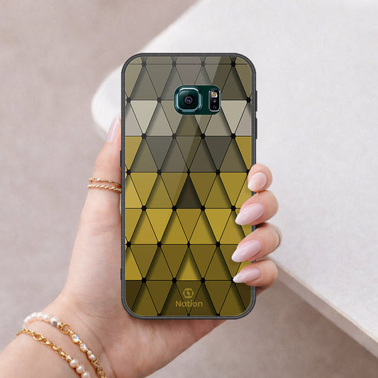 Samsung Galaxy S6 Edge Cover - ONation Pyramid Series - HQ Ultra Shine Premium Infinity Glass Soft Silicon Borders Case