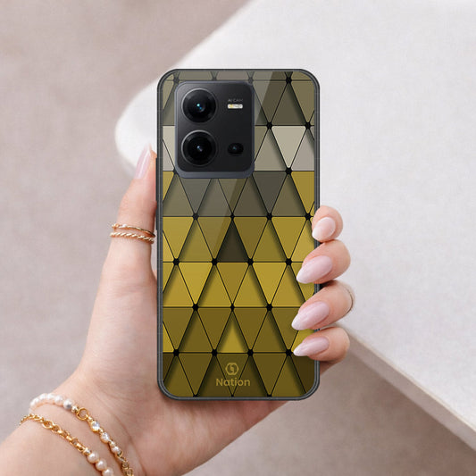 Vivo V25e Cover - ONation Pyramid Series - HQ Ultra Shine Premium Infinity Glass Soft Silicon Borders Case