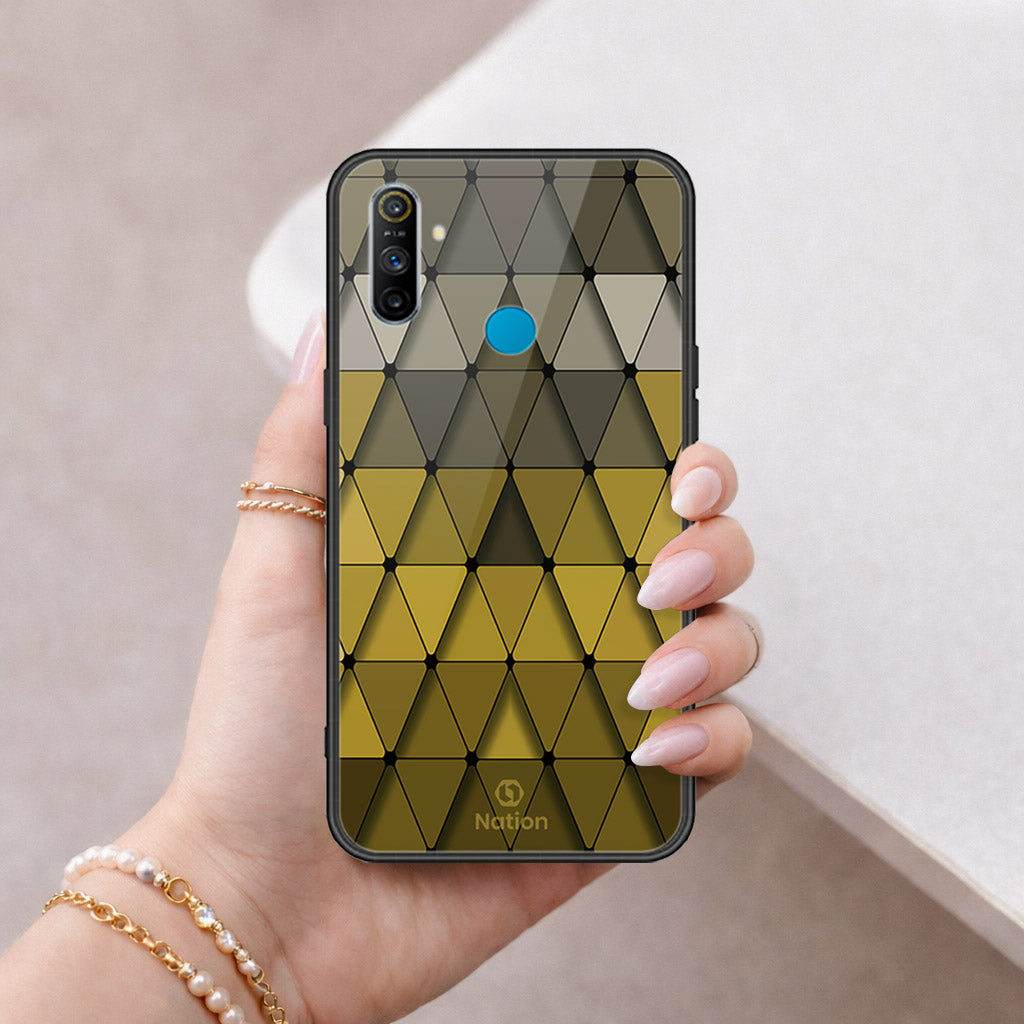 Realme 5s Cover - ONation Pyramid Series - HQ Ultra Shine Premium Infinity Glass Soft Silicon Borders Case