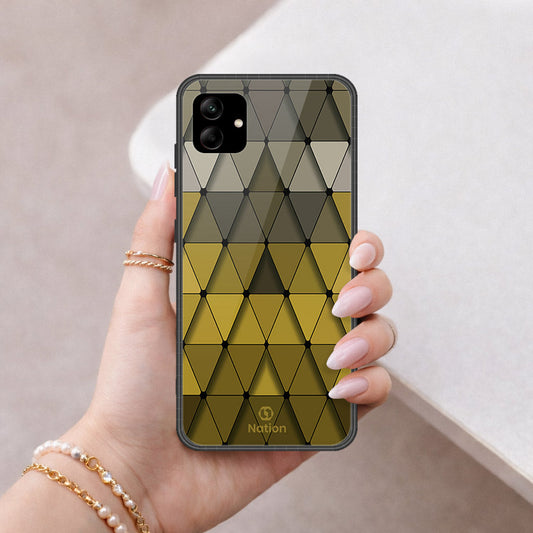 Samsung Galaxy A04e Cover - ONation Pyramid Series - HQ Ultra Shine Premium Infinity Glass Soft Silicon Borders Case