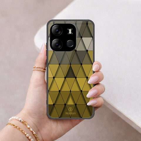 Tecno Pop 7 Cover - ONation Pyramid Series - HQ Ultra Shine Premium Infinity Glass Soft Silicon Borders Case