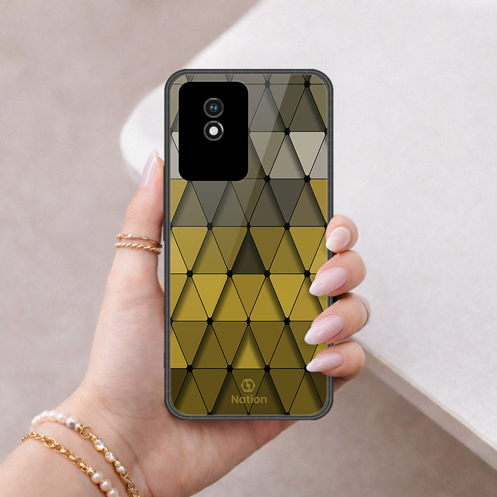 Vivo Y02 Cover - ONation Pyramid Series - HQ Ultra Shine Premium Infinity Glass Soft Silicon Borders Case