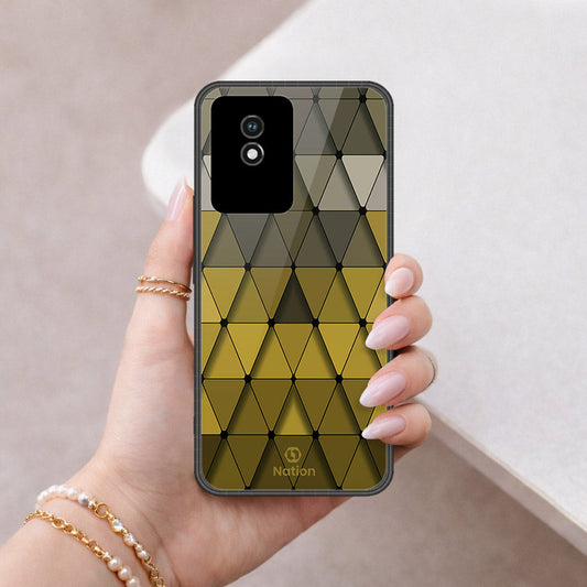 Vivo Y02t Cover - ONation Pyramid Series - HQ Ultra Shine Premium Infinity Glass Soft Silicon Borders Case