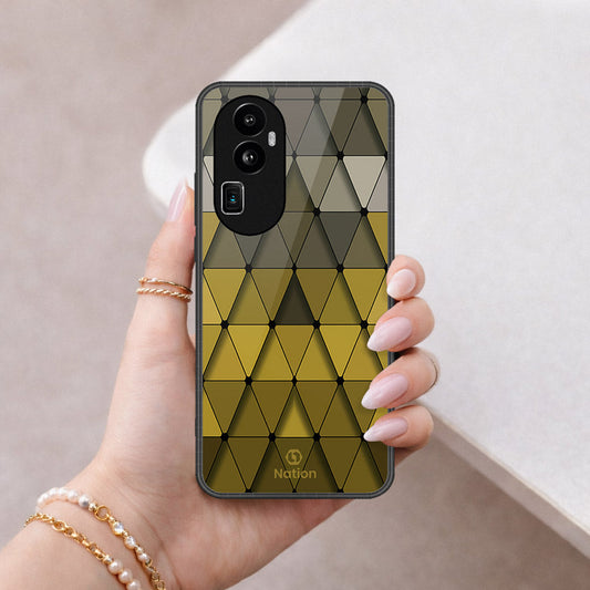 Oppo Reno 10 Pro Plus Cover - ONation Pyramid Series - HQ Ultra Shine Premium Infinity Glass Soft Silicon Borders Case
