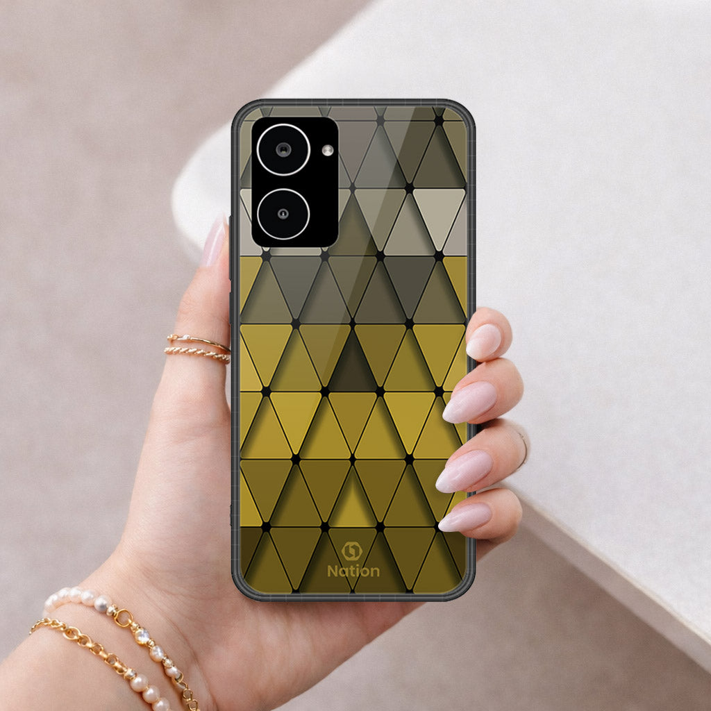 Realme 10 Cover - ONation Pyramid Series - HQ Ultra Shine Premium Infinity Glass Soft Silicon Borders Case