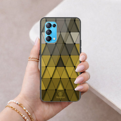 Oppo Reno 5 4G Cover - ONation Pyramid Series - HQ Ultra Shine Premium Infinity Glass Soft Silicon Borders Case