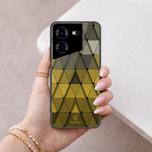 Tecno Pova 5 Pro Cover - ONation Pyramid Series - HQ Ultra Shine Premium Infinity Glass Soft Silicon Borders Case