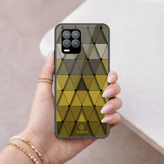 Realme 8 Cover - ONation Pyramid Series - HQ Ultra Shine Premium Infinity Glass Soft Silicon Borders Case