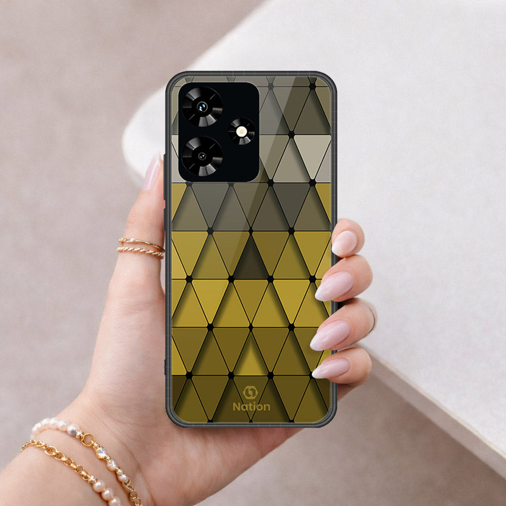 Infinix Hot 30 Cover - ONation Pyramid Series - HQ Ultra Shine Premium Infinity Glass Soft Silicon Borders Case