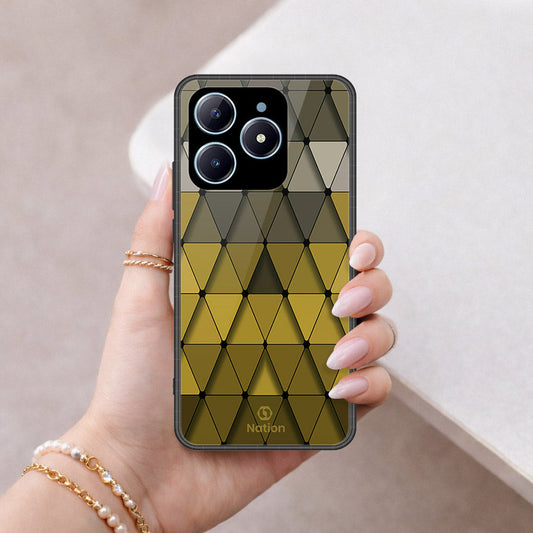 Realme C63 Cover - ONation Pyramid Series - HQ Ultra Shine Premium Infinity Glass Soft Silicon Borders Case