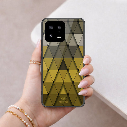 Xiaomi 13 Cover - ONation Pyramid Series - HQ Ultra Shine Premium Infinity Glass Soft Silicon Borders Case