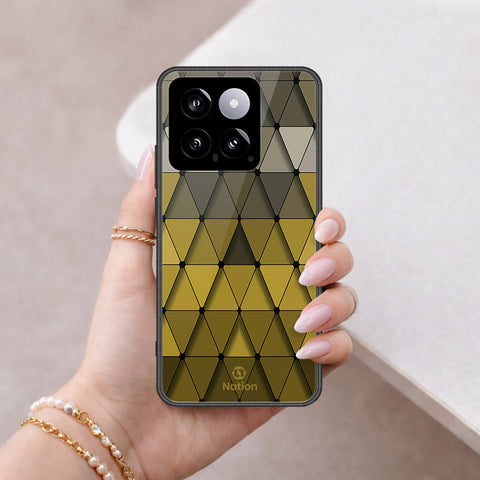 Xiaomi 14 Cover - ONation Pyramid Series - HQ Ultra Shine Premium Infinity Glass Soft Silicon Borders Case