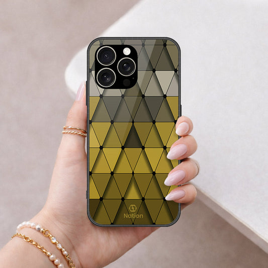 IPhone 15 Pro Cover - ONation Pyramid Series - HQ Ultra Shine Premium Infinity Glass Soft Silicon Borders Case