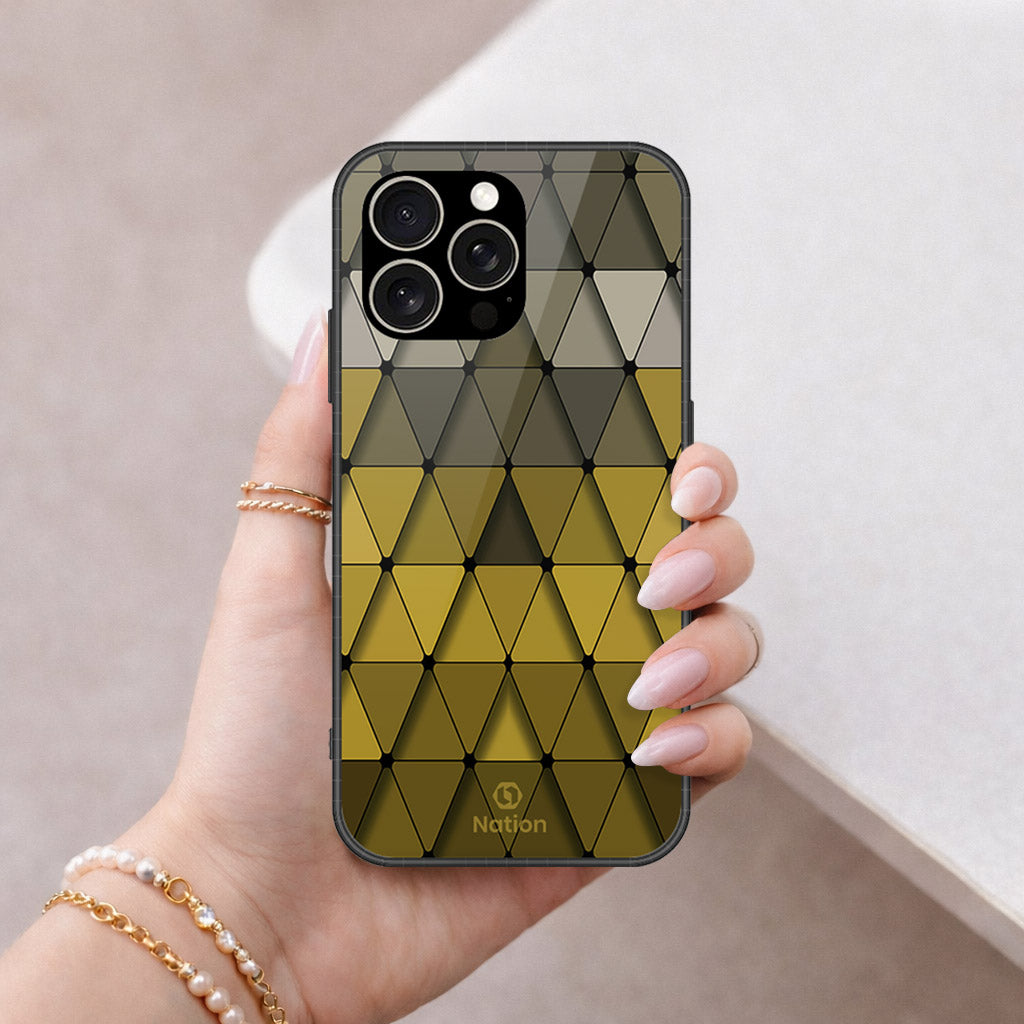 IPhone 15 Pro Max Cover - ONation Pyramid Series - HQ Ultra Shine Premium Infinity Glass Soft Silicon Borders Case