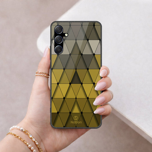 Samsung Galaxy M54 Cover - ONation Pyramid Series - HQ Ultra Shine Premium Infinity Glass Soft Silicon Borders Case