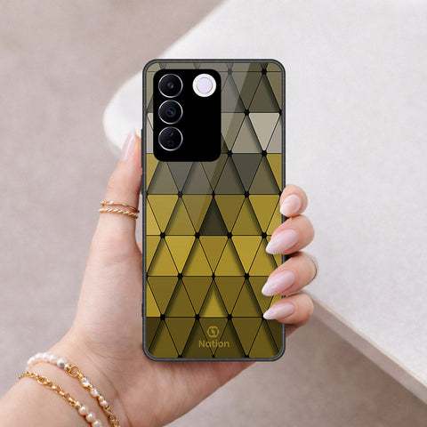 Vivo S16e Cover - ONation Pyramid Series - HQ Ultra Shine Premium Infinity Glass Soft Silicon Borders Case