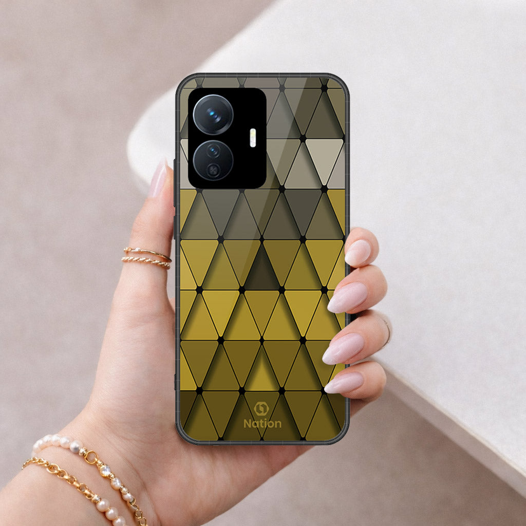 Vivo Y77e Cover - ONation Pyramid Series - HQ Ultra Shine Premium Infinity Glass Soft Silicon Borders Case