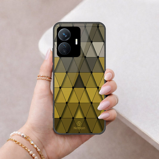 Vivo Y77e Cover - ONation Pyramid Series - HQ Ultra Shine Premium Infinity Glass Soft Silicon Borders Case