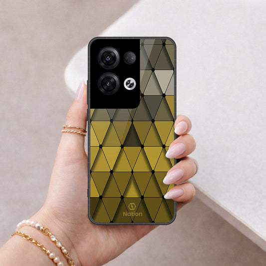 Oppo Reno 8 Pro  Cover - ONation Pyramid Series - HQ Ultra Shine Premium Infinity Glass Soft Silicon Borders Case
