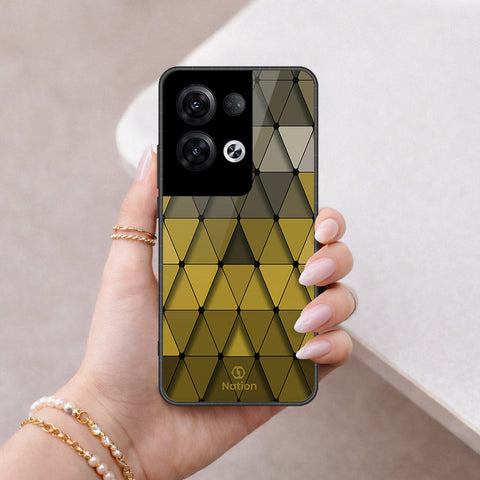 Oppo Reno 8 Pro  Cover - ONation Pyramid Series - HQ Ultra Shine Premium Infinity Glass Soft Silicon Borders Case