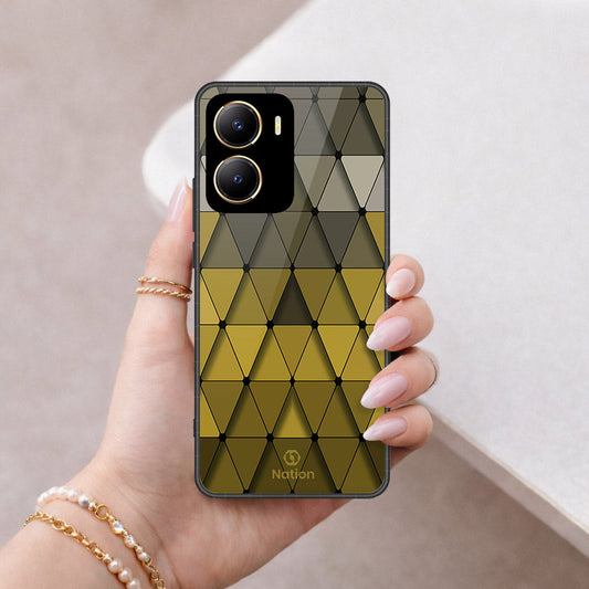 Vivo Y16 Cover - ONation Pyramid Series - HQ Ultra Shine Premium Infinity Glass Soft Silicon Borders Case