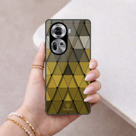 Oppo Reno 11 5G Cover - ONation Pyramid Series - HQ Ultra Shine Premium Infinity Glass Soft Silicon Borders Case (Fast Delivery) F